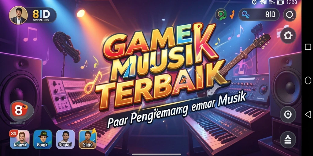 Tampilan layar utama 8ID saat gameplay musik yang seru.