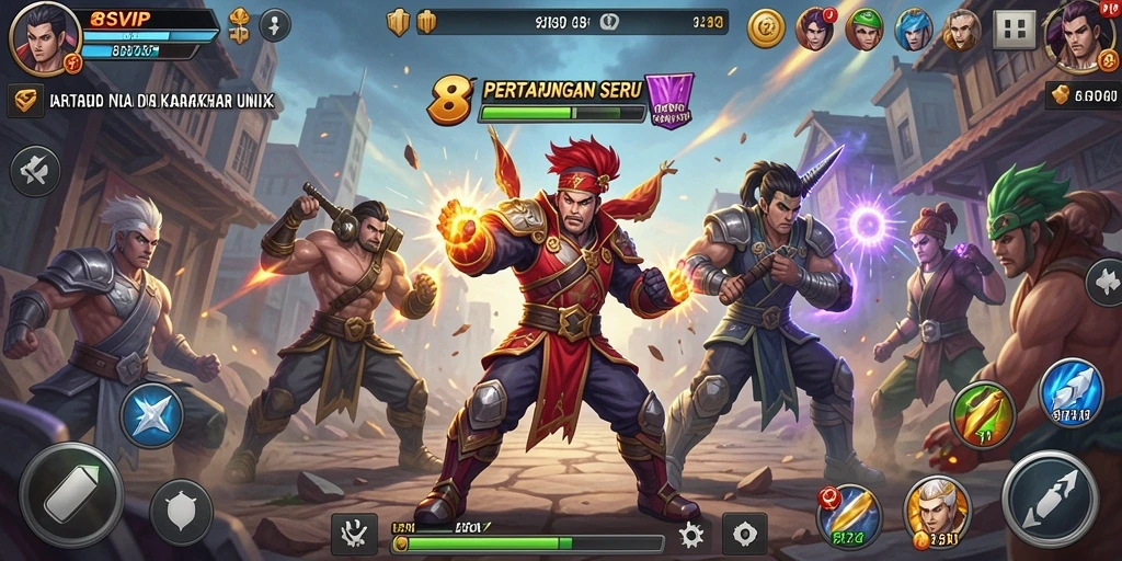 Screenshot gameplay dari pertarungan seru di 8SVIP.