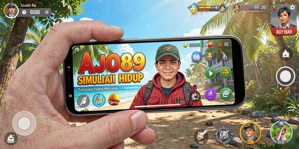Tampilan karakter dan aktivitas dari gameplay AJO89.