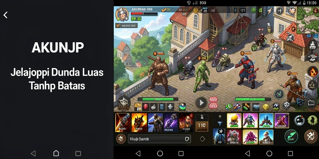Tampilan gameplay <strong>AKUNJP</strong> yang penuh petualangan dan eksplorasi.