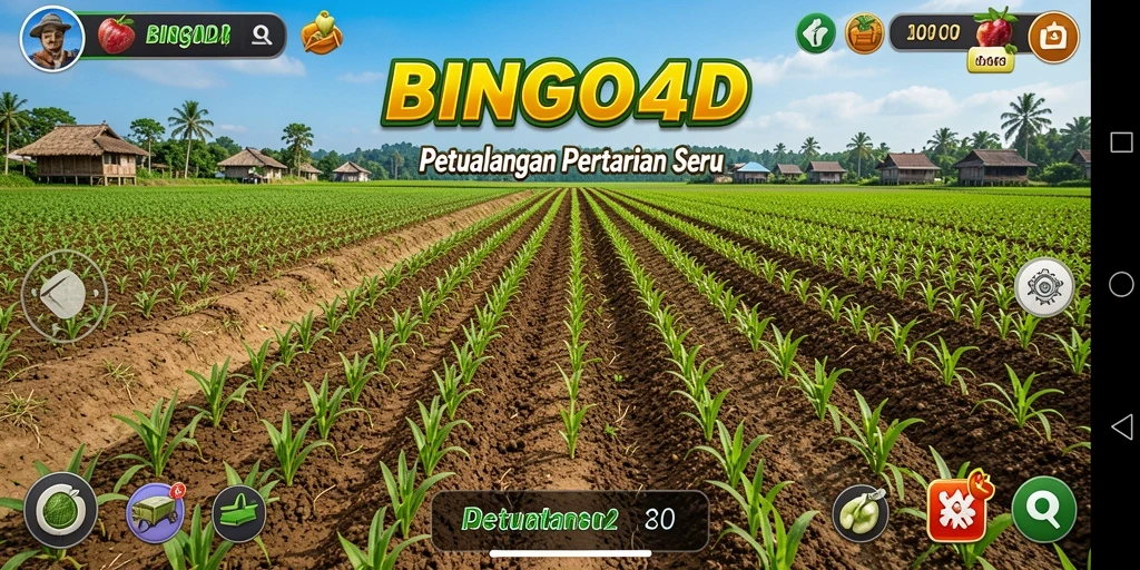 Gameplay pertanian yang seru di BINGO4D dengan grafis menawan.