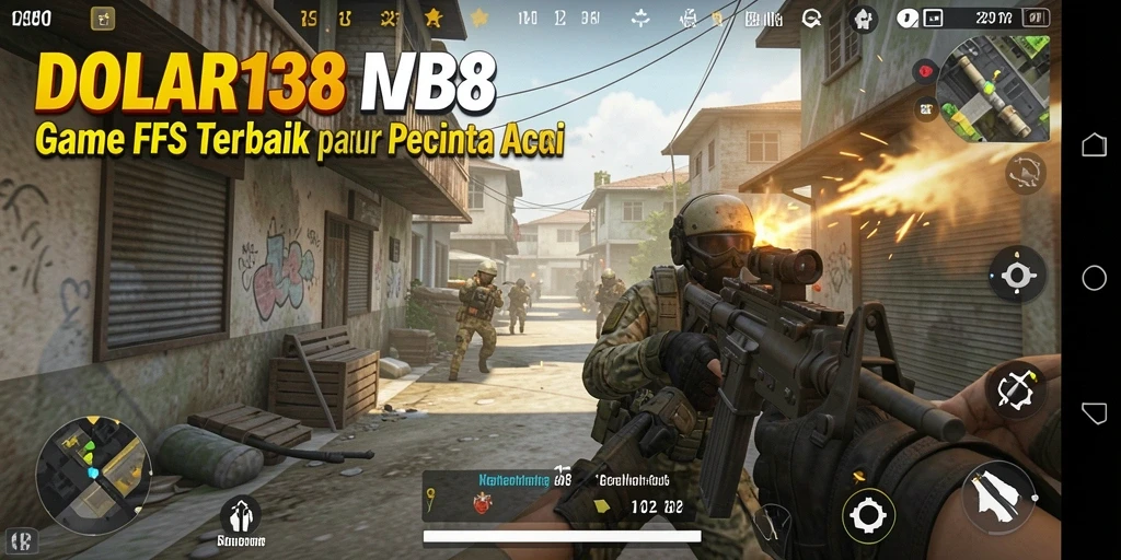Screenshot gameplay DOLAR138 menampilkan aksi seru di medan perang FPS.