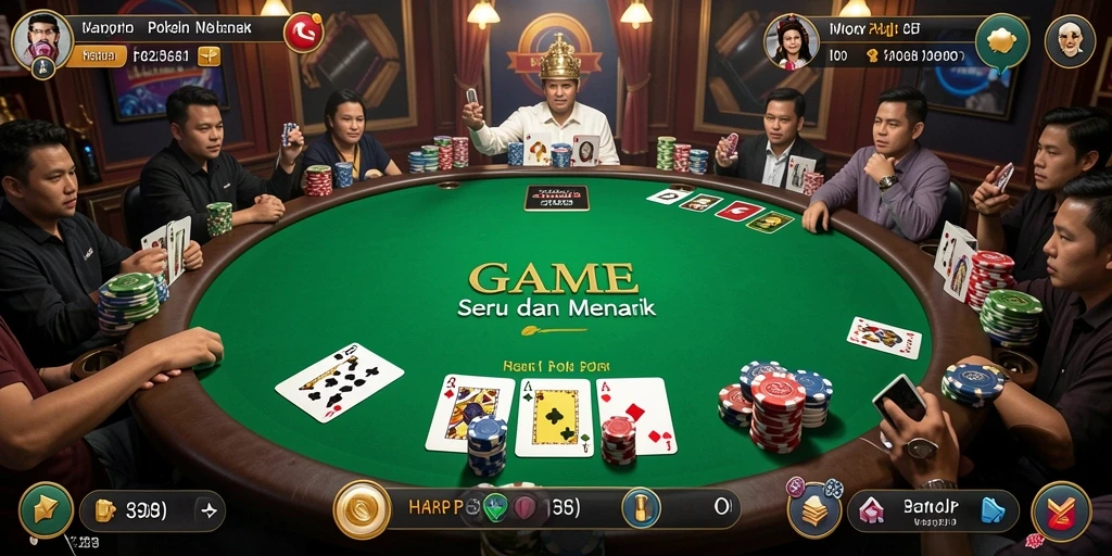 Tampilan gameplay menarik dari poker di HARAPJP.