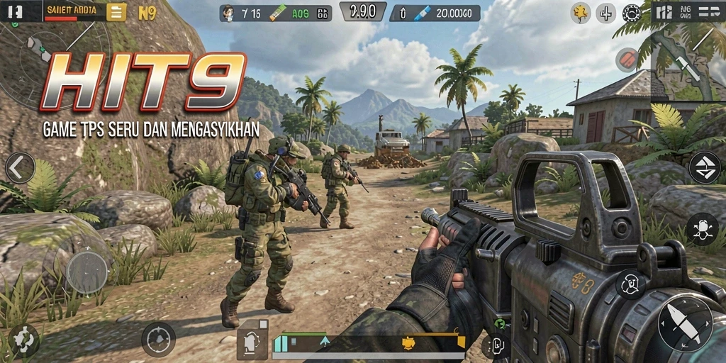 Screenshot utama HIT9 menampilkan aksi seru gameplay TPS.