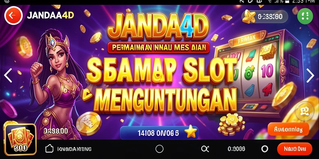 Tampilan gameplay JANDA4D yang mendebarkan dan penuh warna.