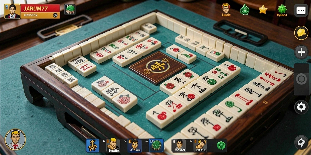 Screenshot utama JARUM77 menampilkan gameplay Mahjong yang seru dan menantang.