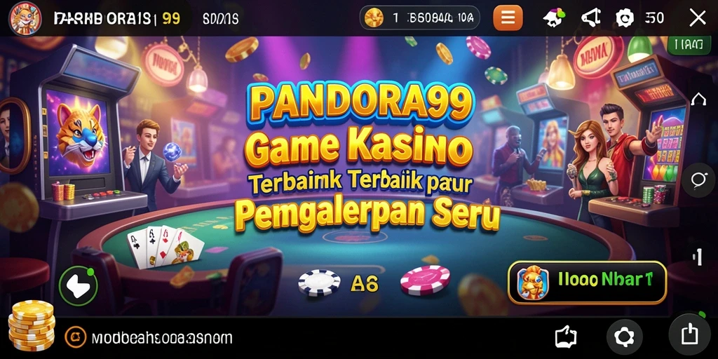 Screenshot PANDORA99 menunjukkan gameplay Kasino yang menegangkan.