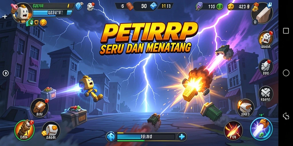 Tampilan gameplay PETIRRP yang menarik dan penuh aksi.