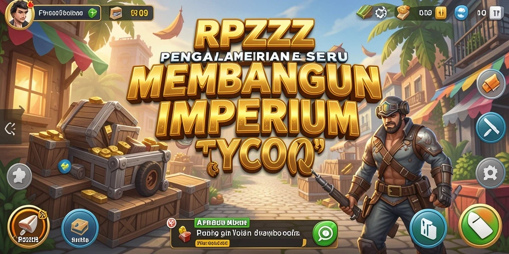 Tampilan gameplay RPZZZ yang menampilkan pembangunan bisnis Tycoon.