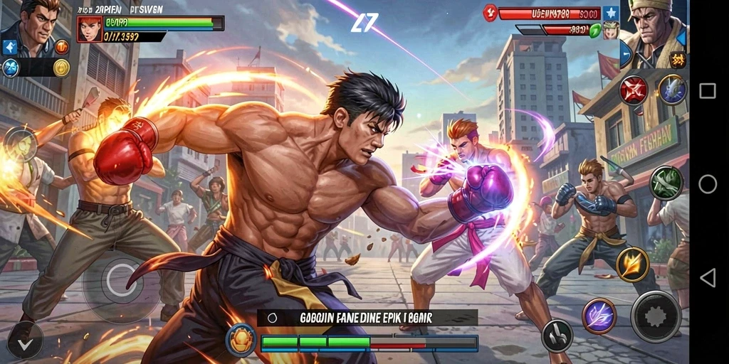 Screenshot gameplay <strong>SVIP7</strong> menampilkan pertarungan yang intens dan karakter yang kuat.